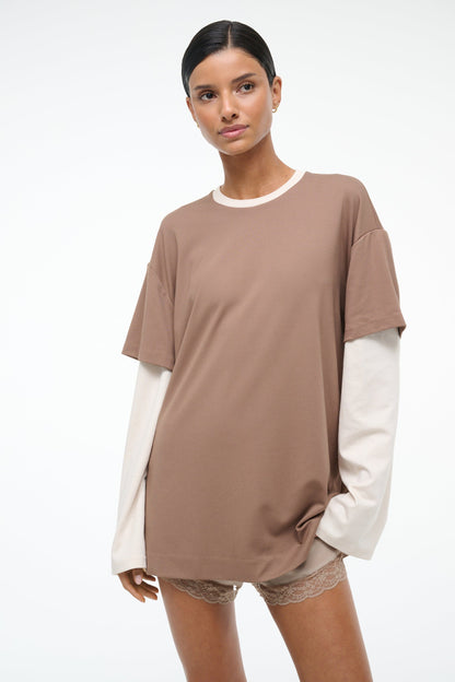 STAUD Clothing William Tee Taupe/Ecru