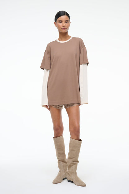 STAUD Clothing William Tee Taupe/Ecru