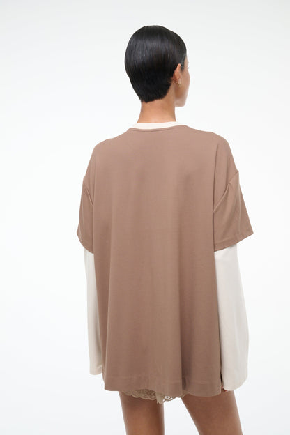 STAUD Clothing William Tee Taupe/Ecru