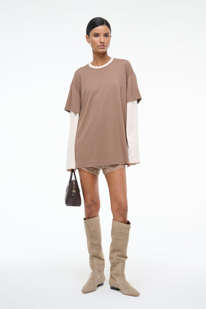 STAUD Clothing William Tee Taupe/Ecru