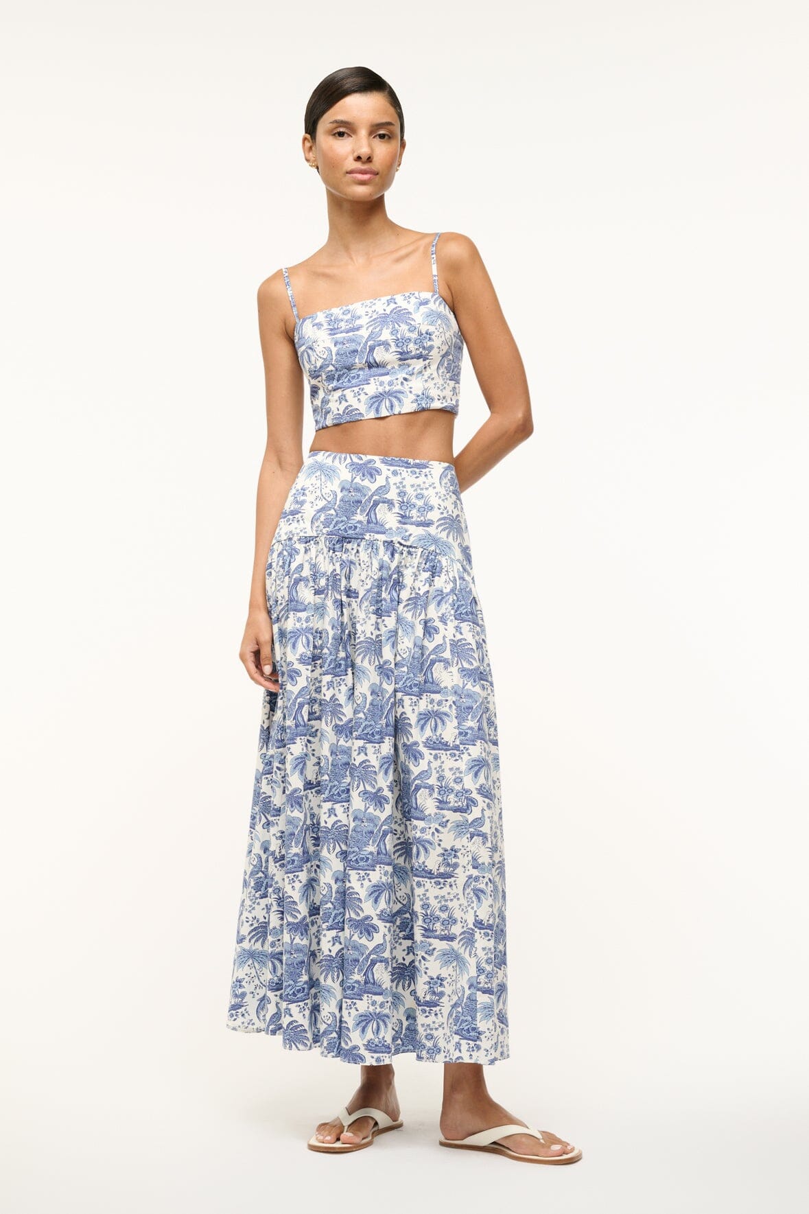 STAUD Clothing Federico Tank Blue Toile
