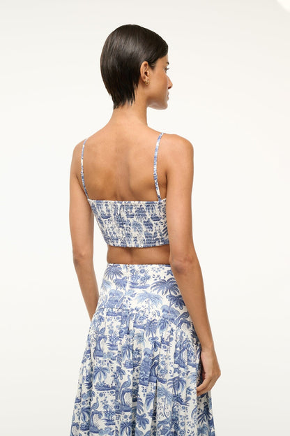 STAUD Clothing Federico Tank Blue Toile