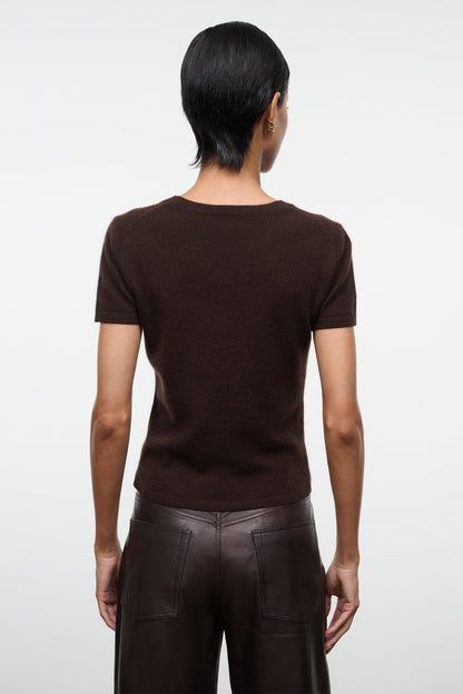 STAUD Clothing Easy Cashmere Tee Dark Chocolate