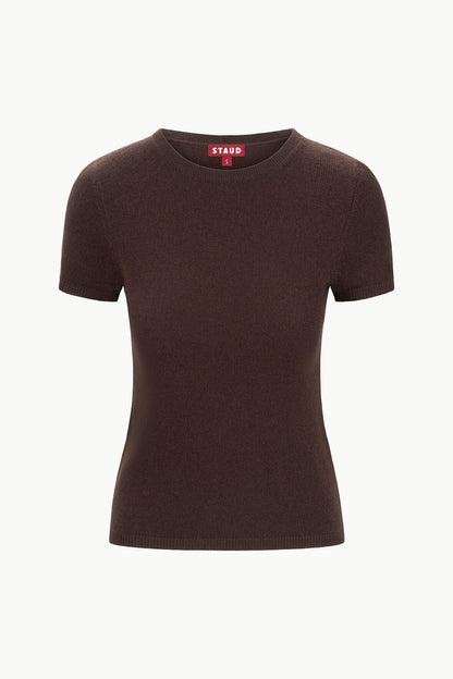 STAUD Clothing Easy Cashmere Tee Dark Chocolate