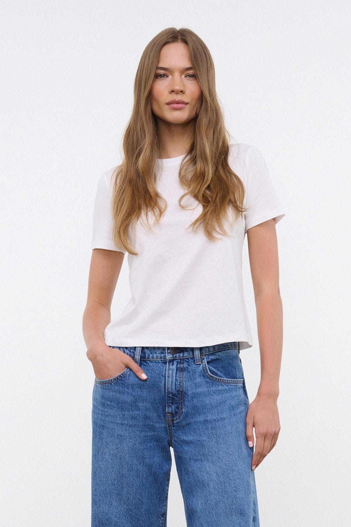 STAUD Clothing Crew Neck T Shirt - White