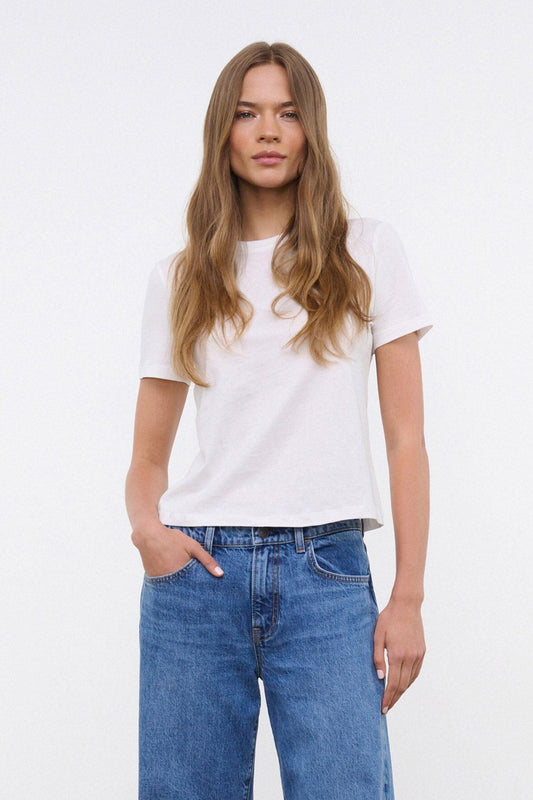 STAUD Clothing Crew Neck T Shirt - White