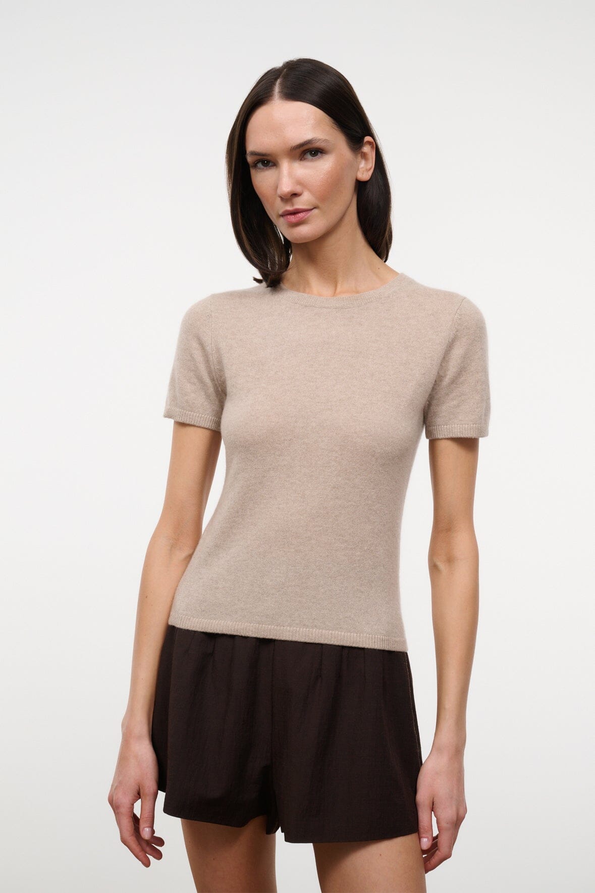STAUD Clothing Easy Cashmere Tee Stone