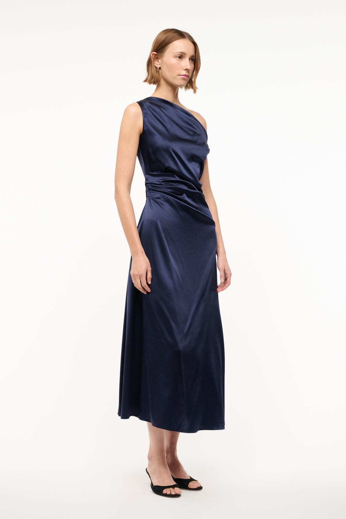 STAUD Dresses|Clothing Phare Silk Dress Navy