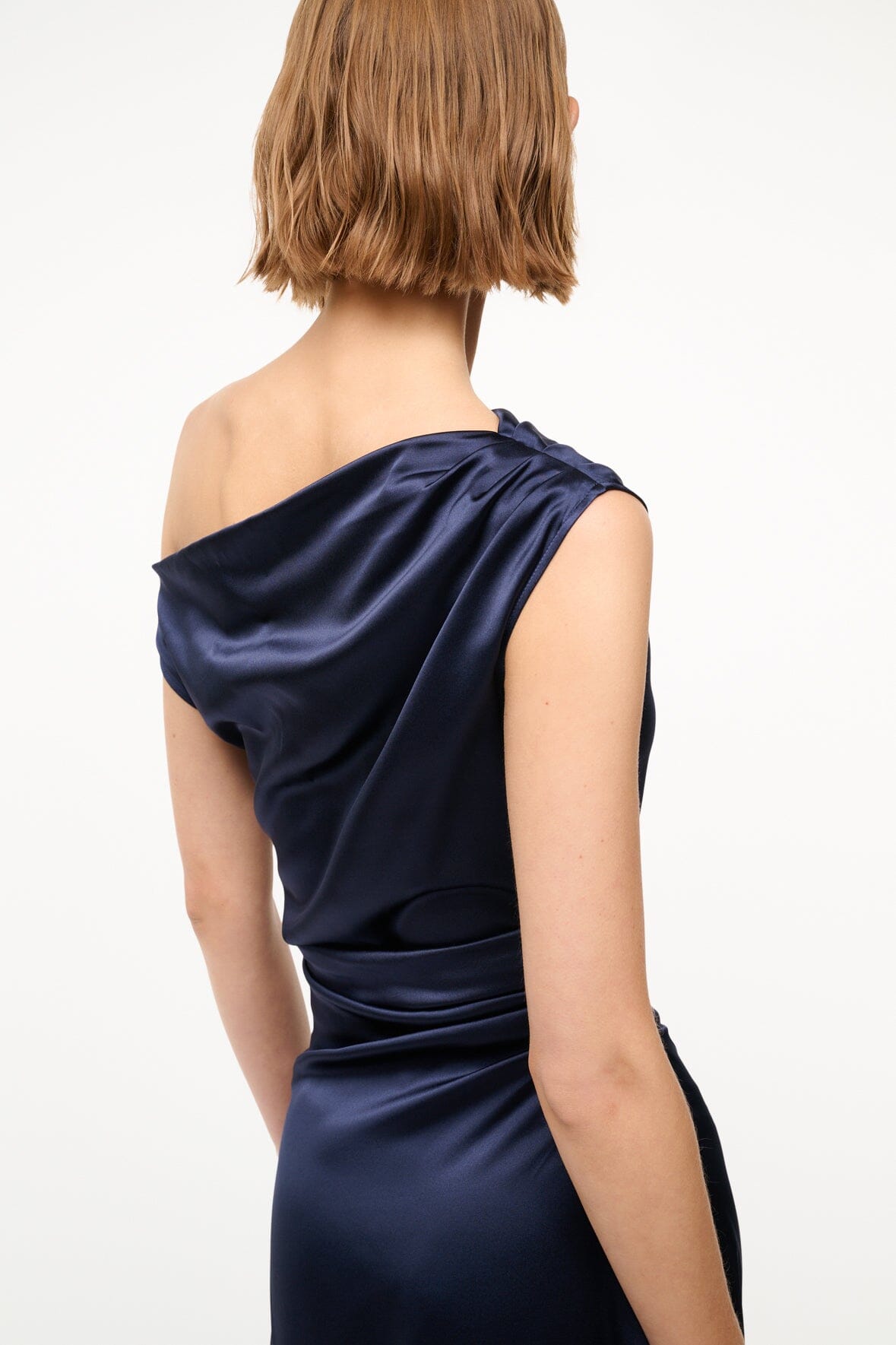 STAUD Dresses|Clothing Phare Silk Dress Navy