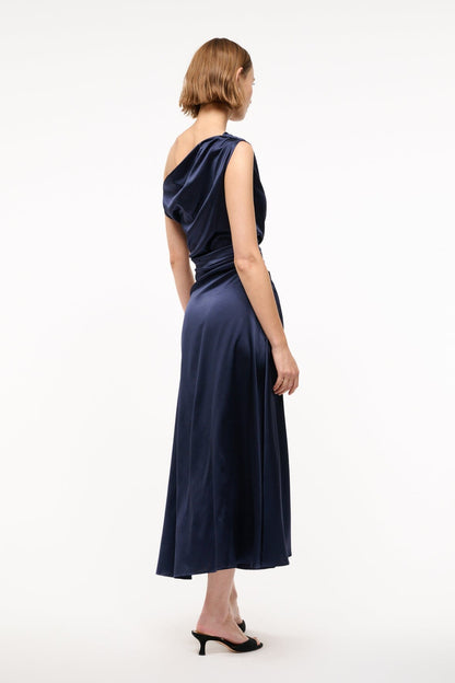 STAUD Dresses|Clothing Phare Silk Dress Navy