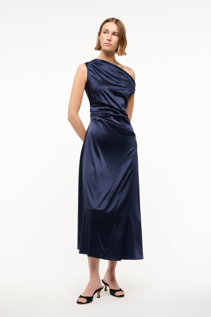 STAUD Dresses|Clothing Phare Silk Dress Navy