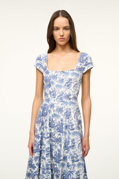 STAUD Dresses|Clothing Short Sleeve Wells Dress Blue Toile