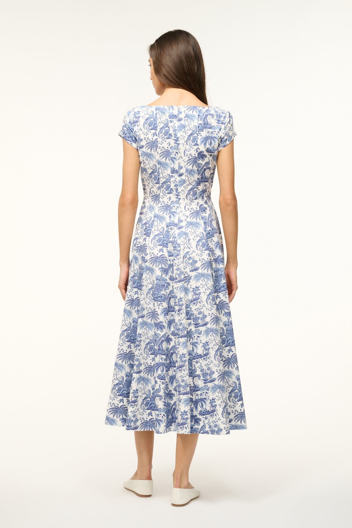 STAUD Dresses|Clothing Short Sleeve Wells Dress Blue Toile