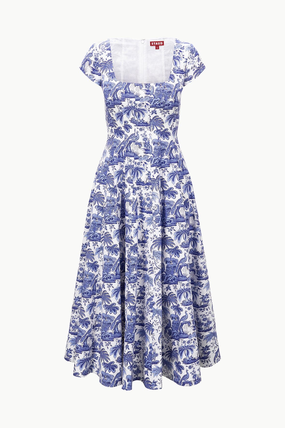 STAUD Dresses|Clothing Short Sleeve Wells Dress Blue Toile