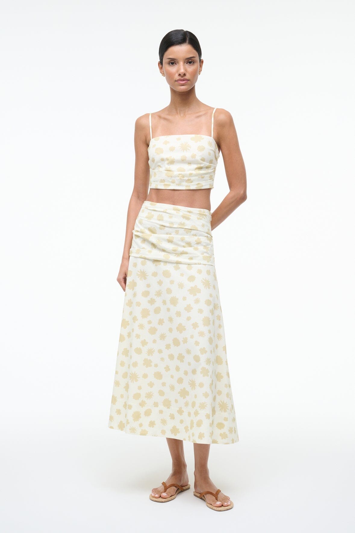 STAUD Sale Lorenzo Top Meringue Ditsy