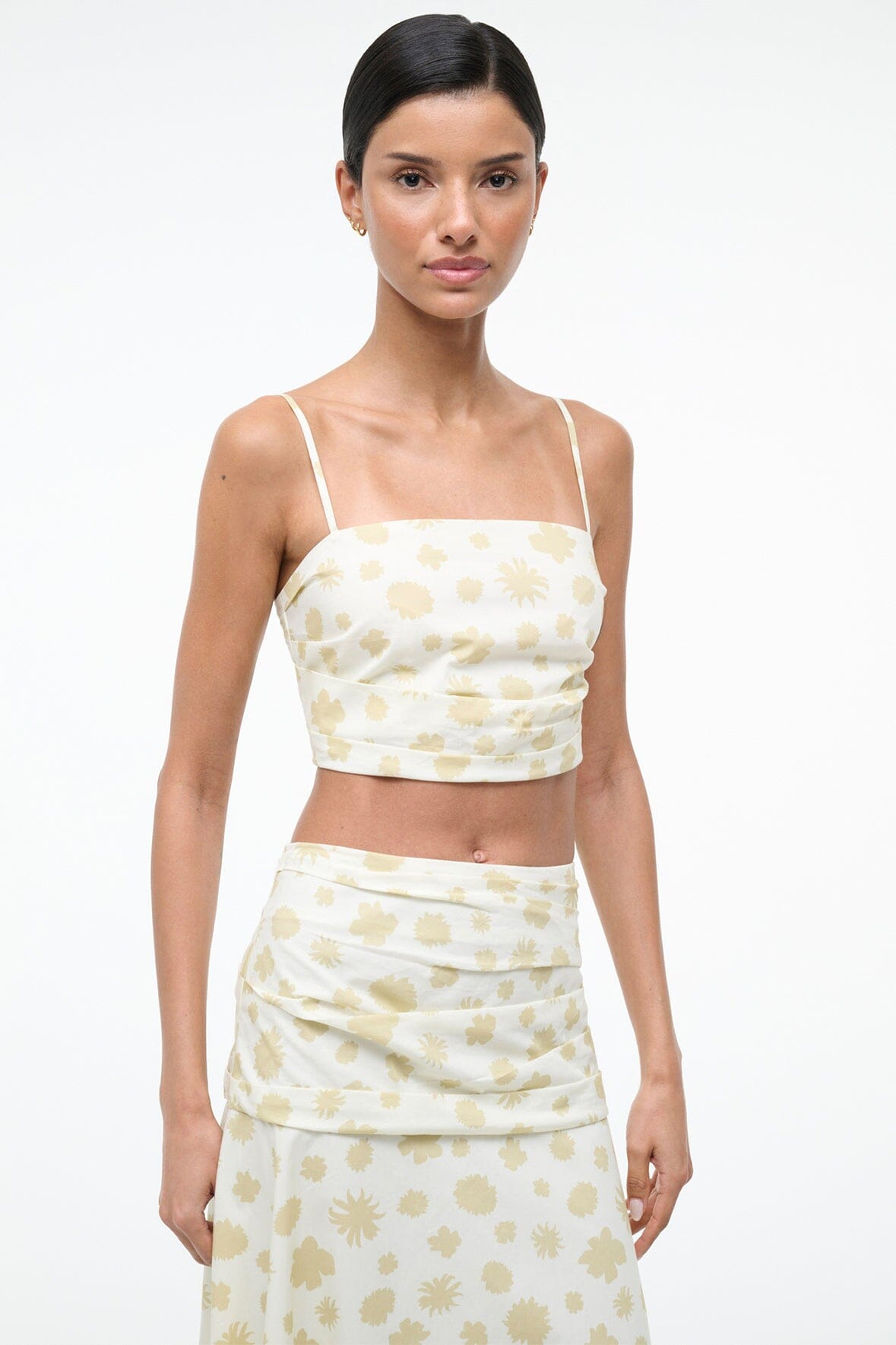 STAUD Sale Lorenzo Top Meringue Ditsy