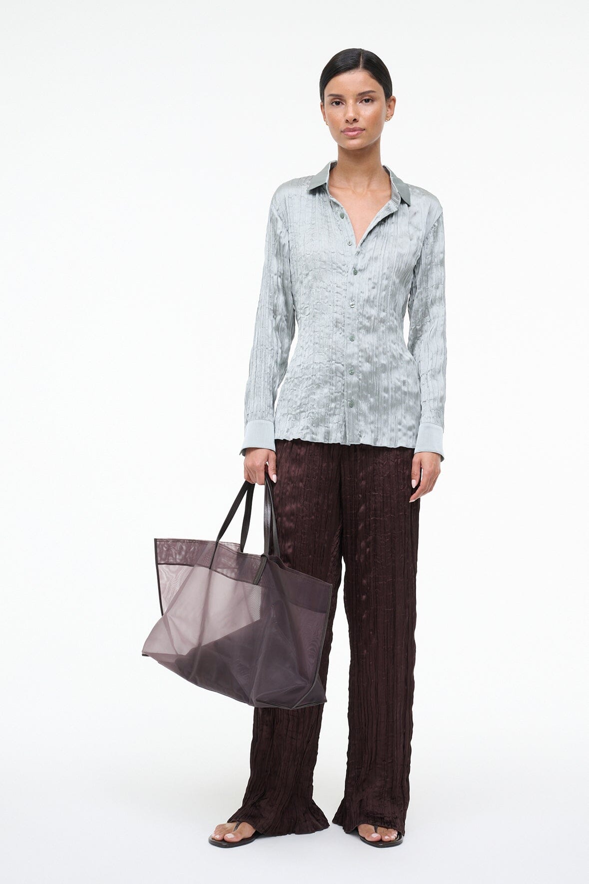 STAUD Sale Suki Shirt Silver Sage