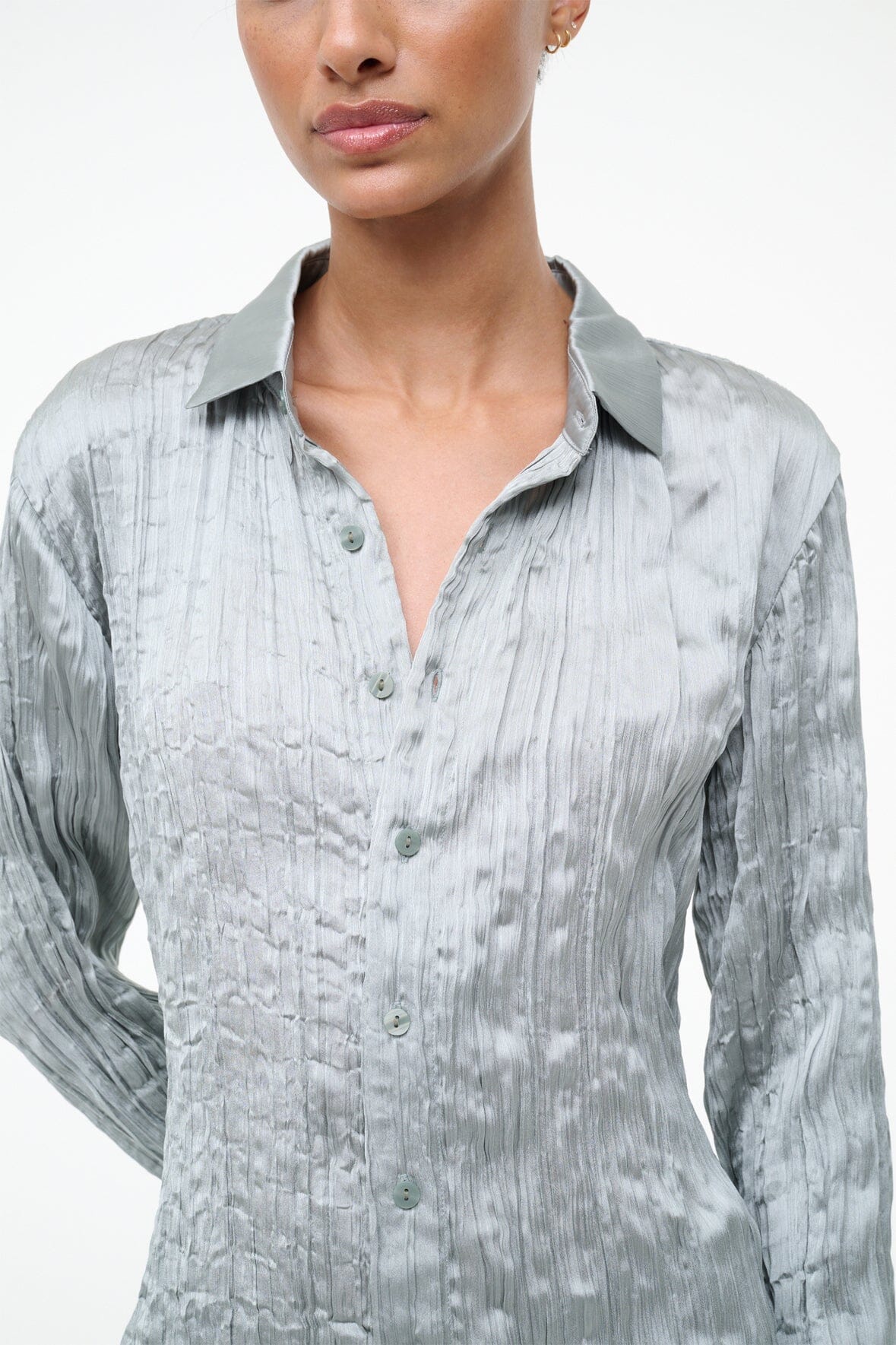 STAUD Sale Suki Shirt Silver Sage