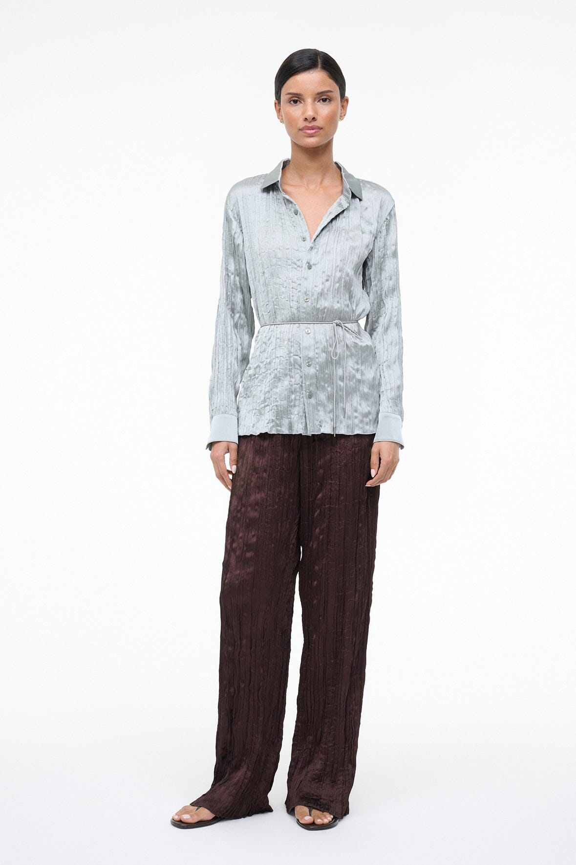 STAUD Sale Suki Shirt Silver Sage
