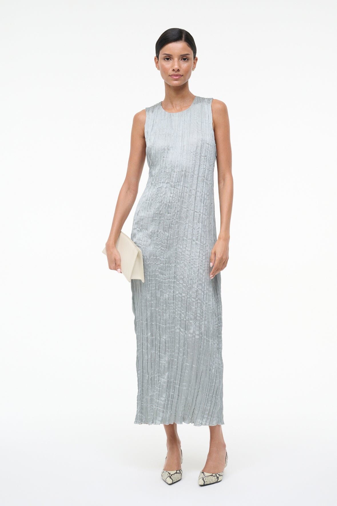 STAUD Sale Mizu Dress Silver Sage