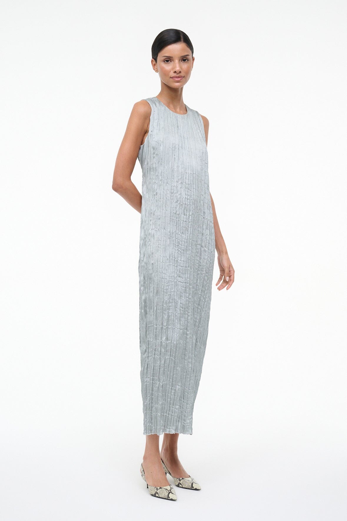 STAUD Sale Mizu Dress Silver Sage