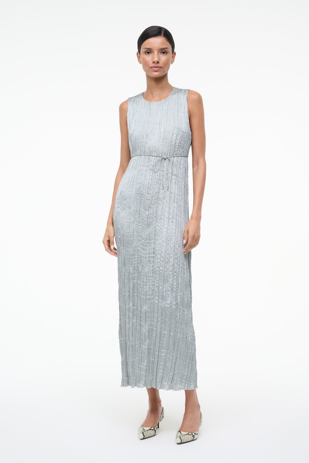 STAUD Sale Mizu Dress Silver Sage
