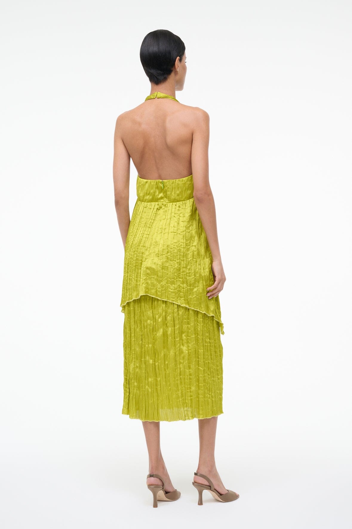 STAUD Sale Laurie Dress Chartreuse