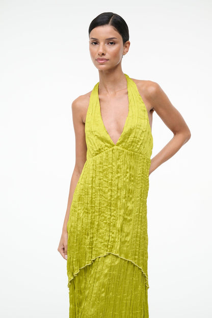 STAUD Sale Laurie Dress Chartreuse