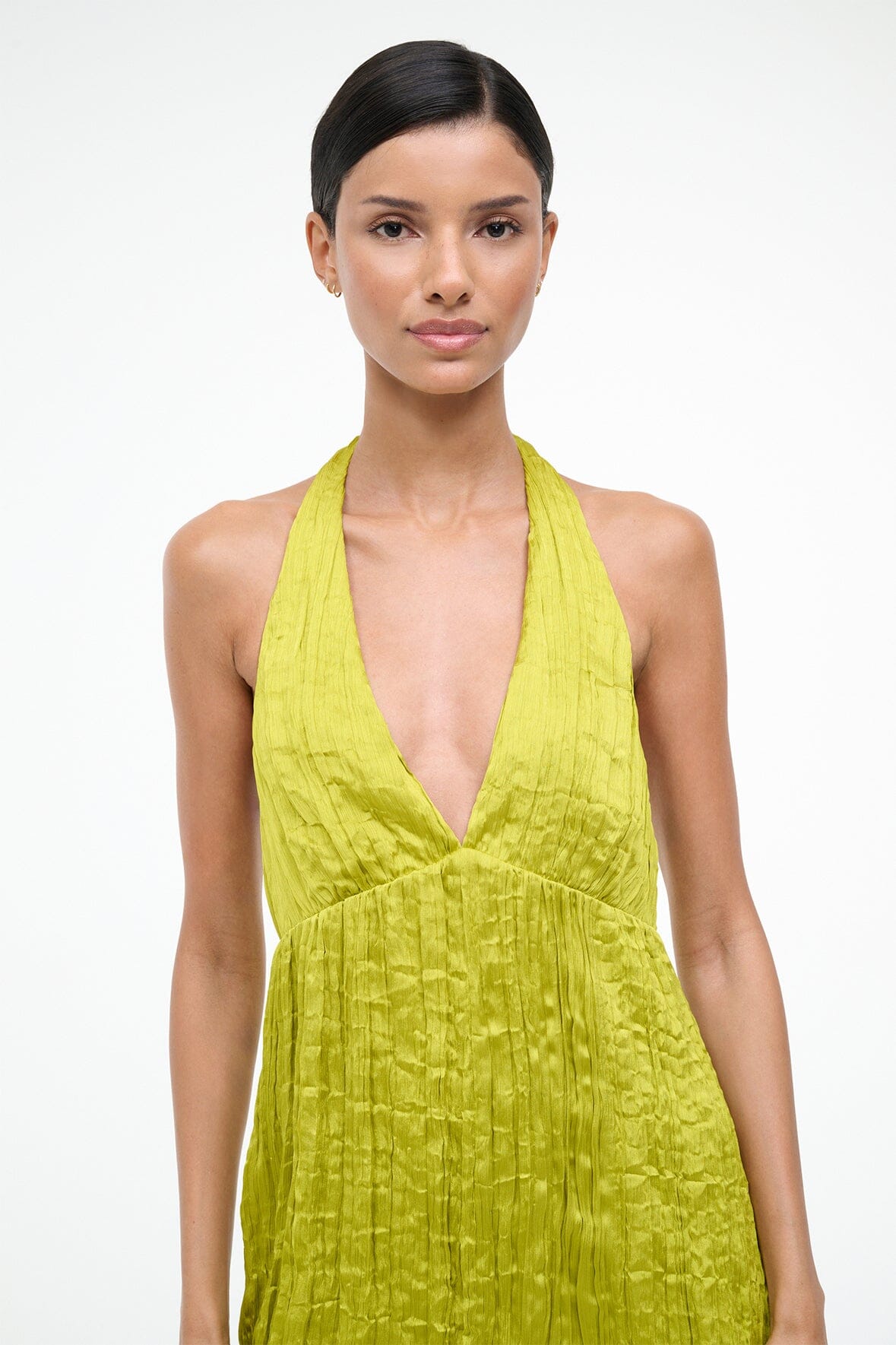 STAUD Sale Laurie Dress Chartreuse