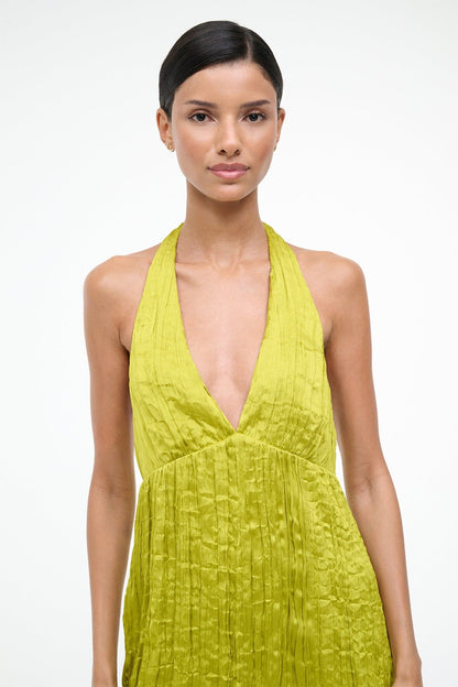STAUD Sale Laurie Dress Chartreuse