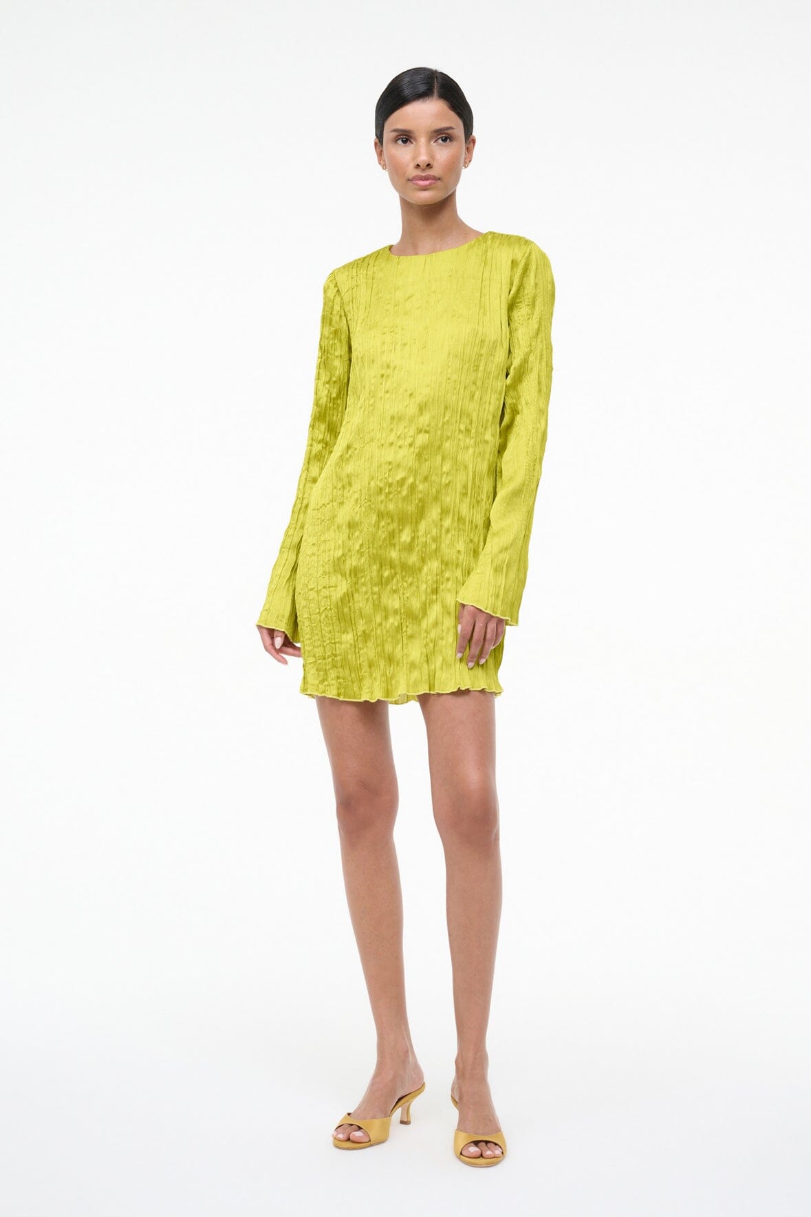 STAUD Sale Kona Dress Chartreuse
