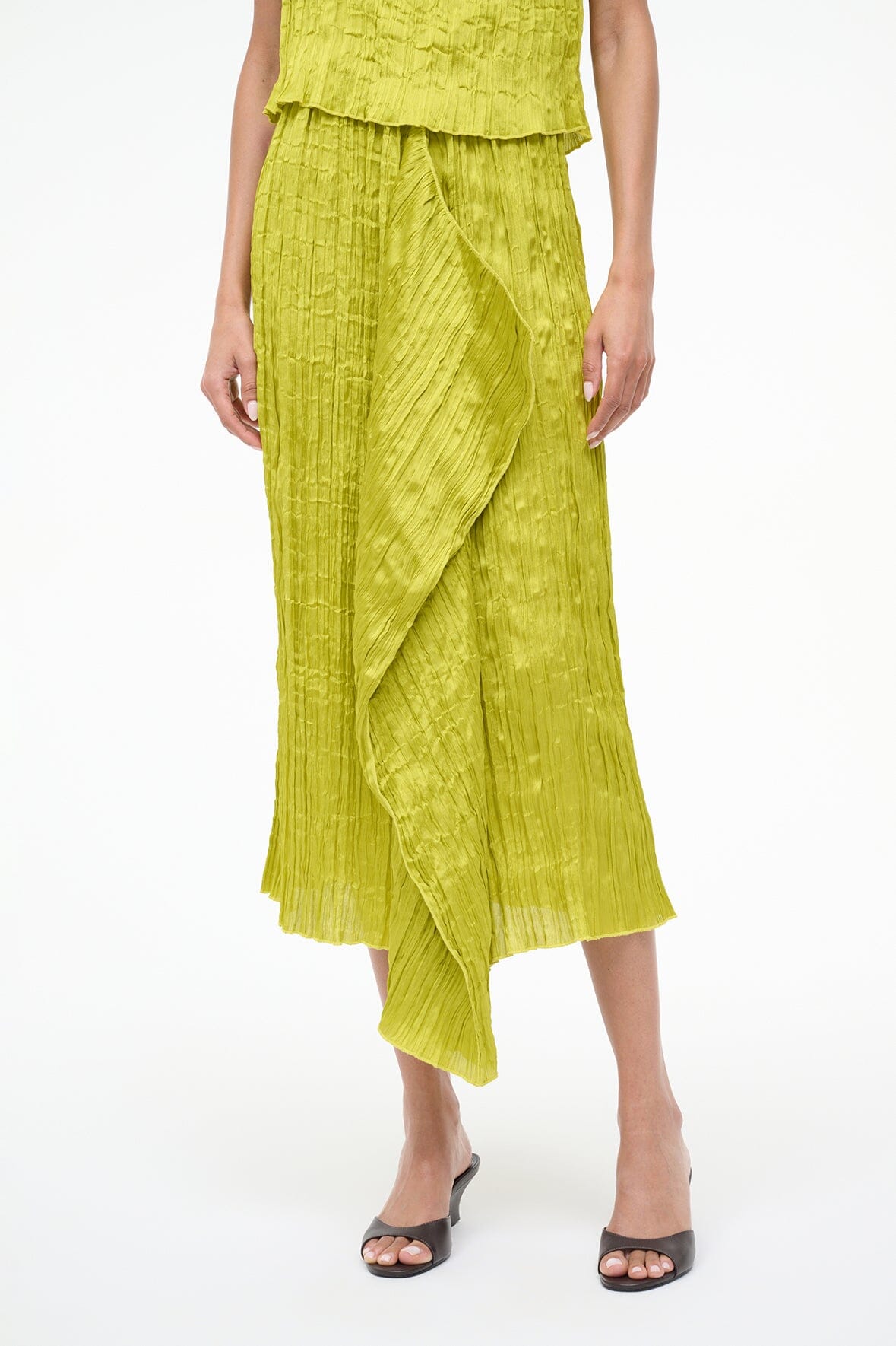 STAUD Sale Mai Skirt Chartreuse