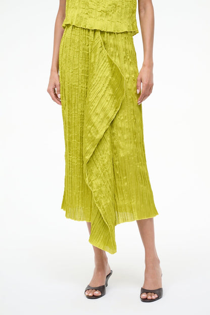 STAUD Sale Mai Skirt Chartreuse