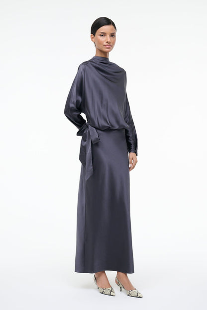 STAUD Sale Phoebe Silk Dress Nocturne