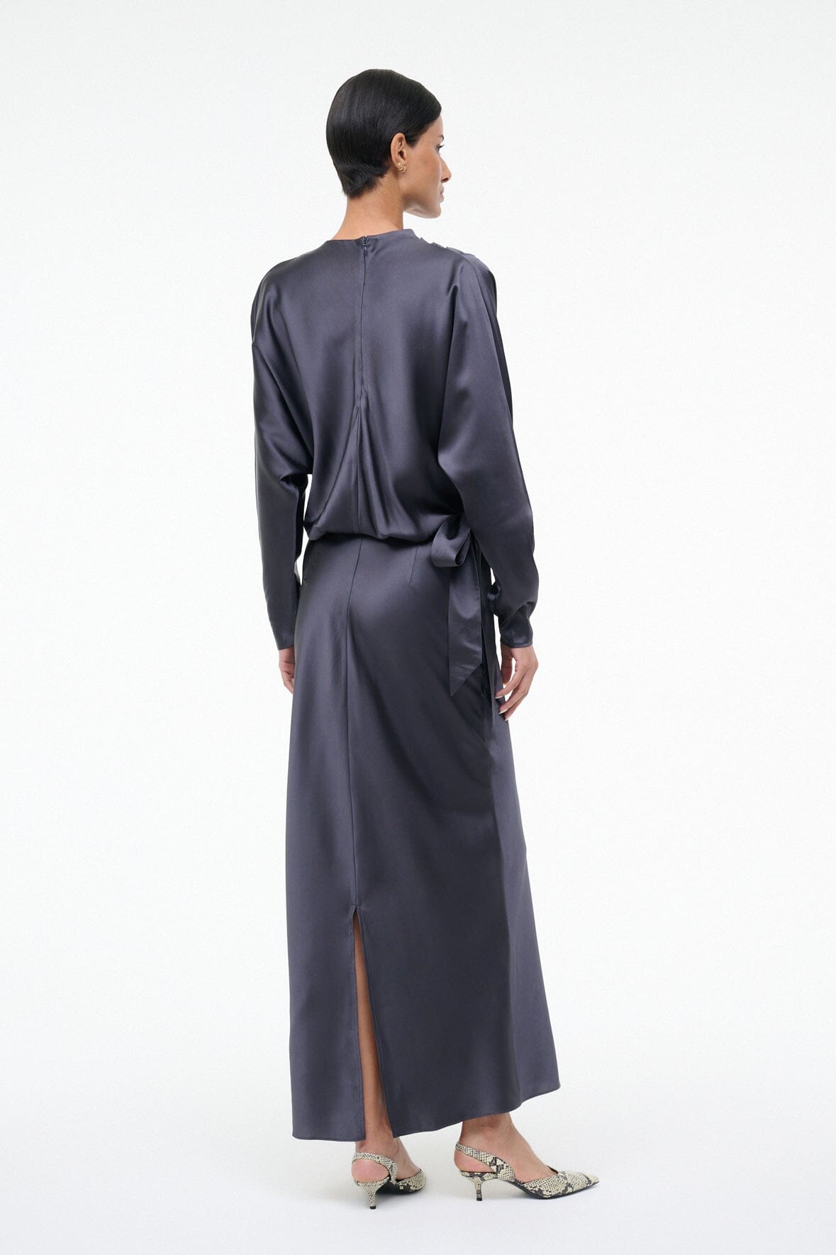 STAUD Sale Phoebe Silk Dress Nocturne
