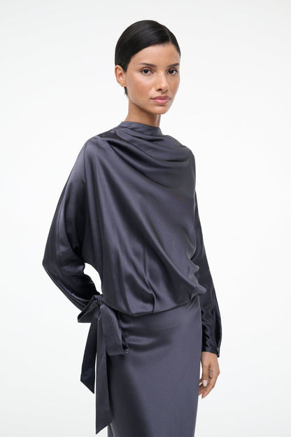 STAUD Sale Phoebe Silk Dress Nocturne