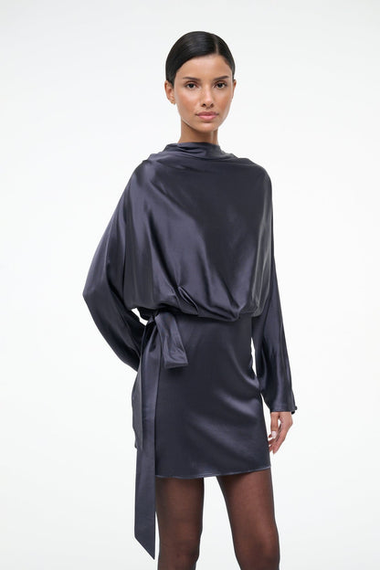 STAUD Sale Phoebe Silk Mini Dress Nocturne