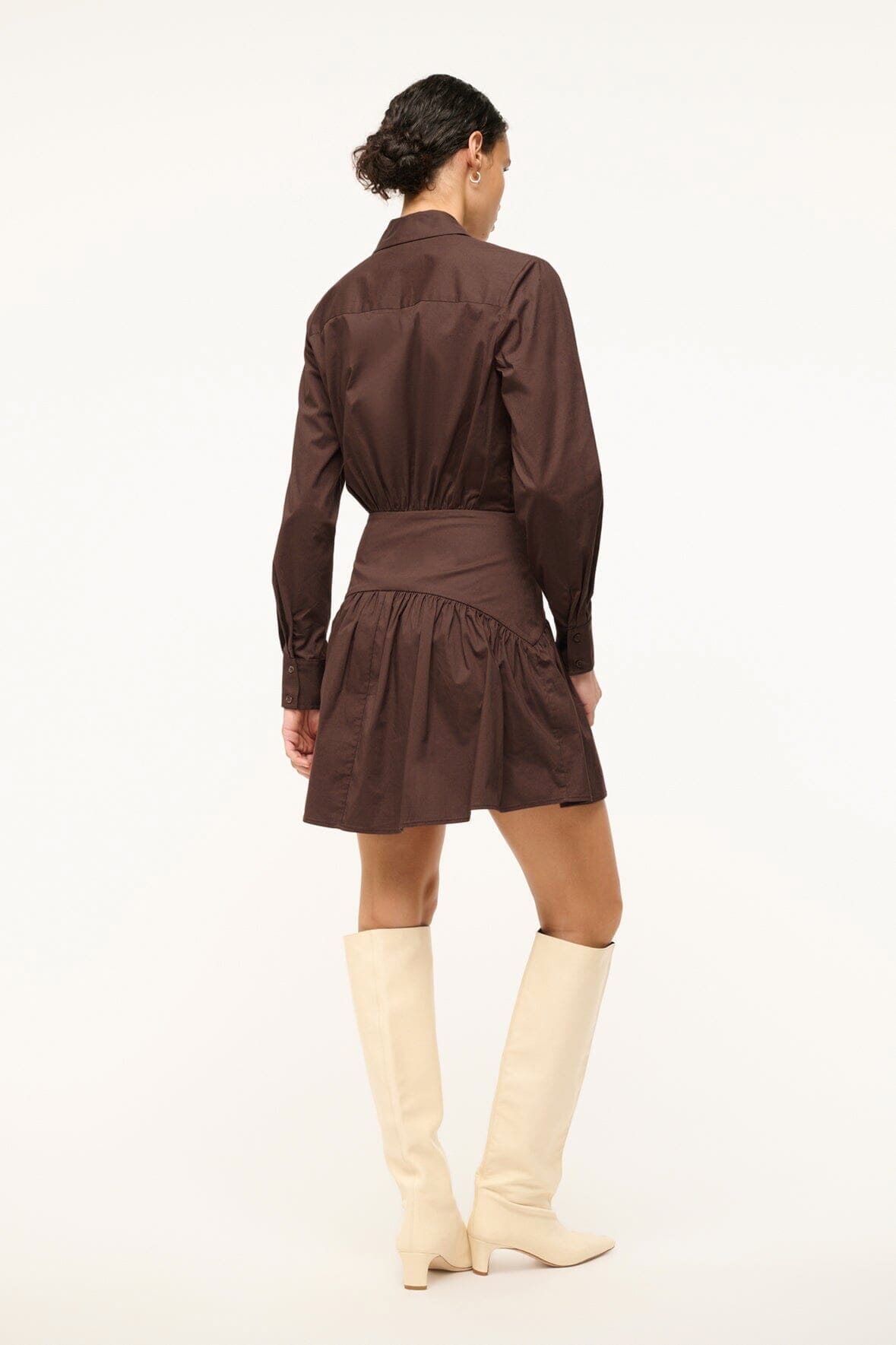 STAUD Clothing Rocco Mini Dress Earth 1