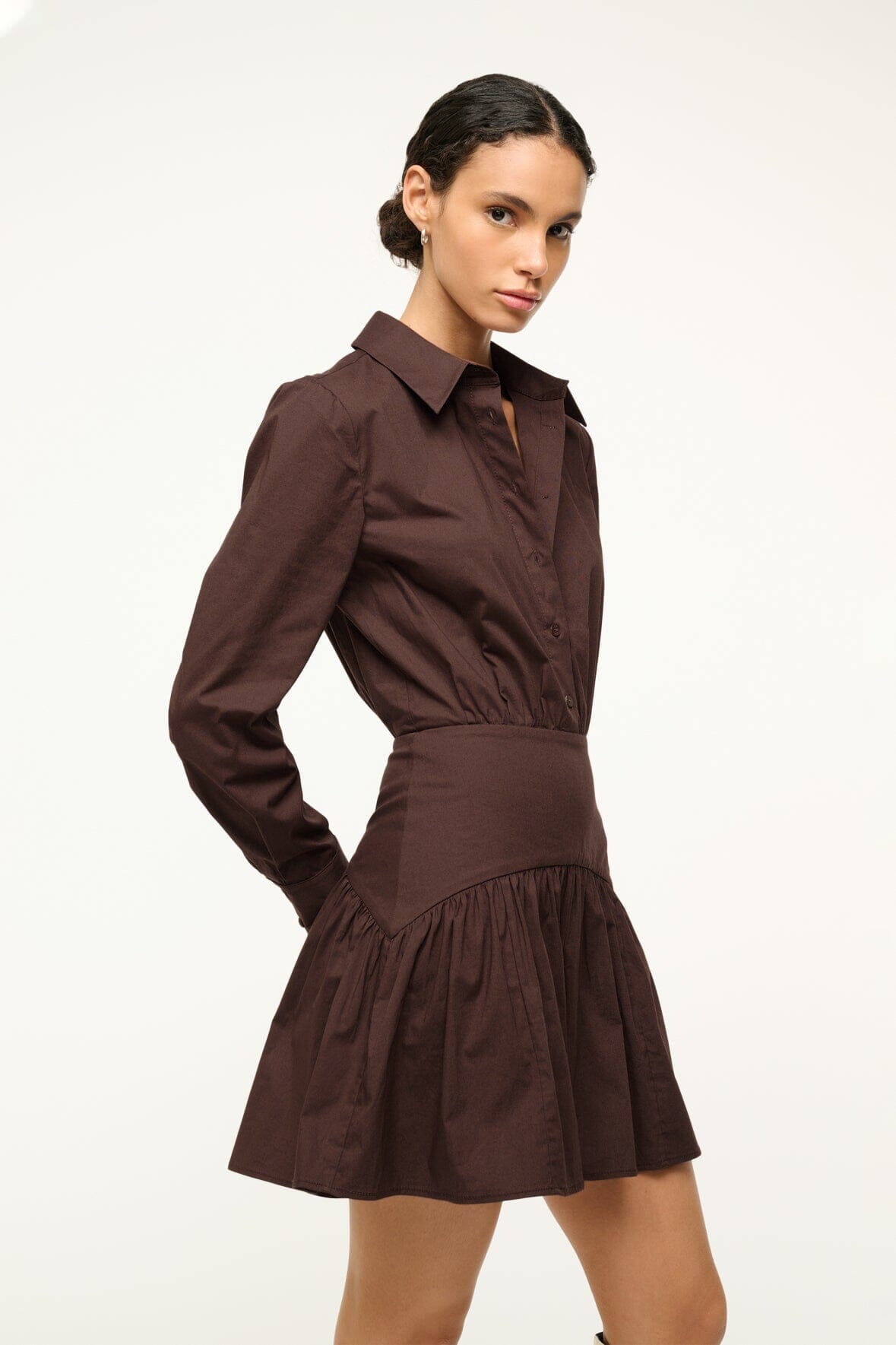 STAUD Clothing Rocco Mini Dress Earth 1