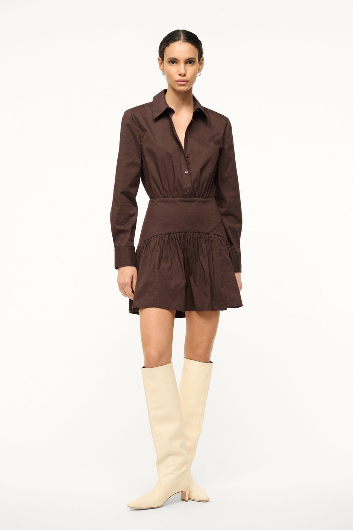 STAUD Clothing Rocco Mini Dress Earth 1