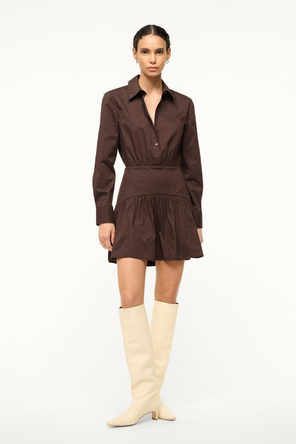 STAUD Clothing Rocco Mini Dress Earth 1