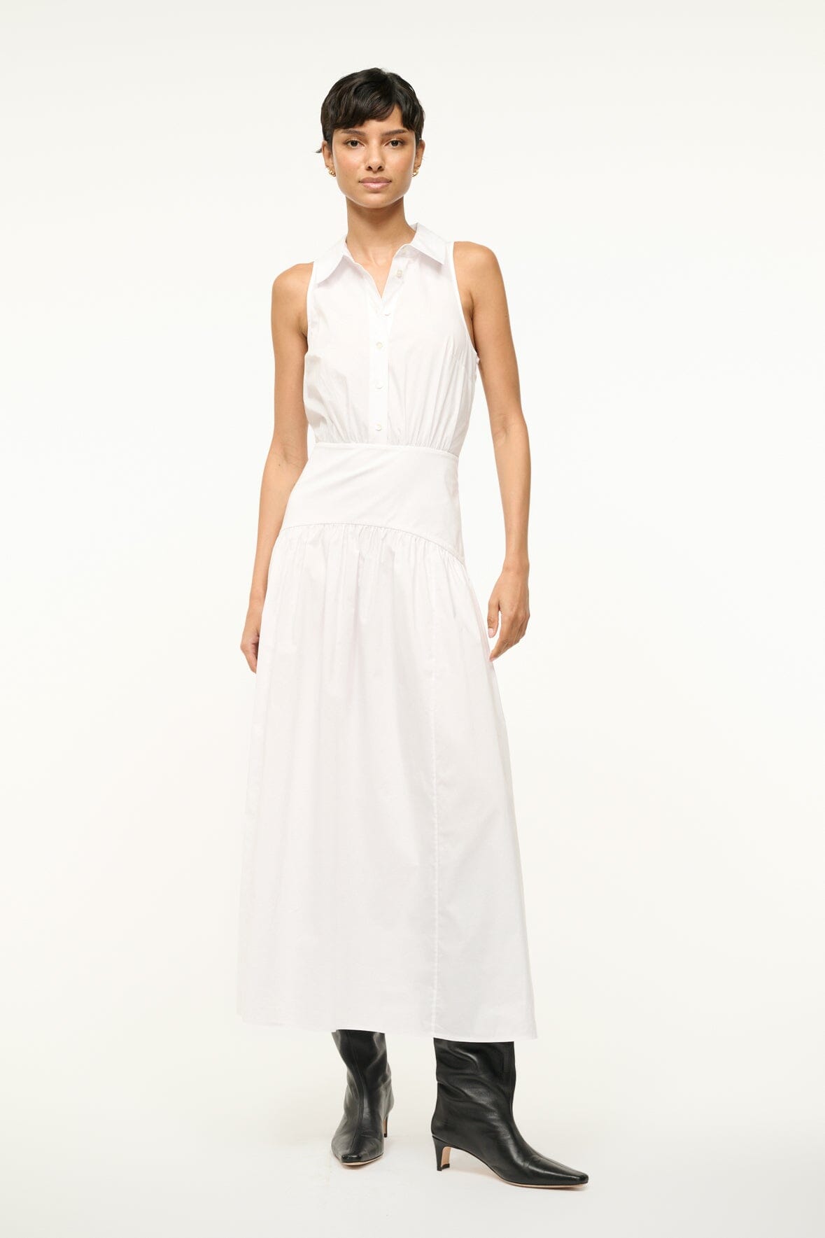STAUD Clothing Romy Dress White
