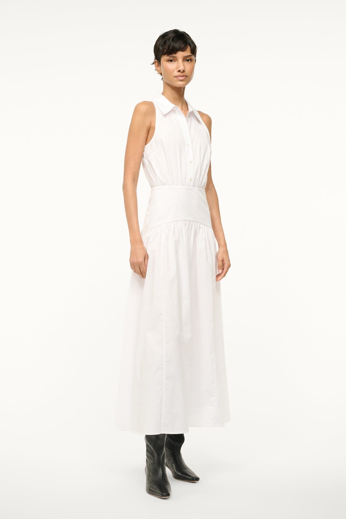 STAUD Clothing Romy Dress White