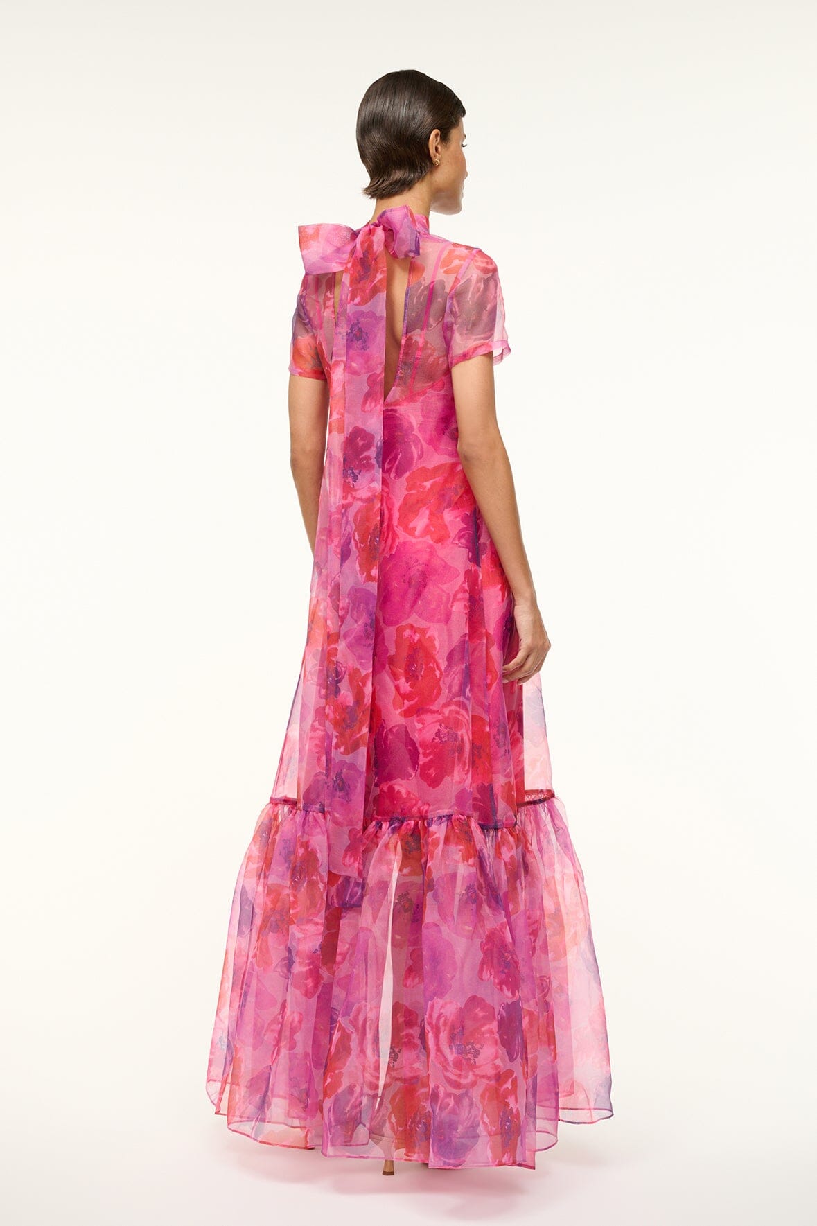 STAUD Clothing Calluna Dress Magenta Painted Floral