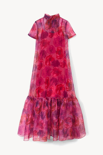 STAUD Clothing Calluna Dress Magenta Painted Floral