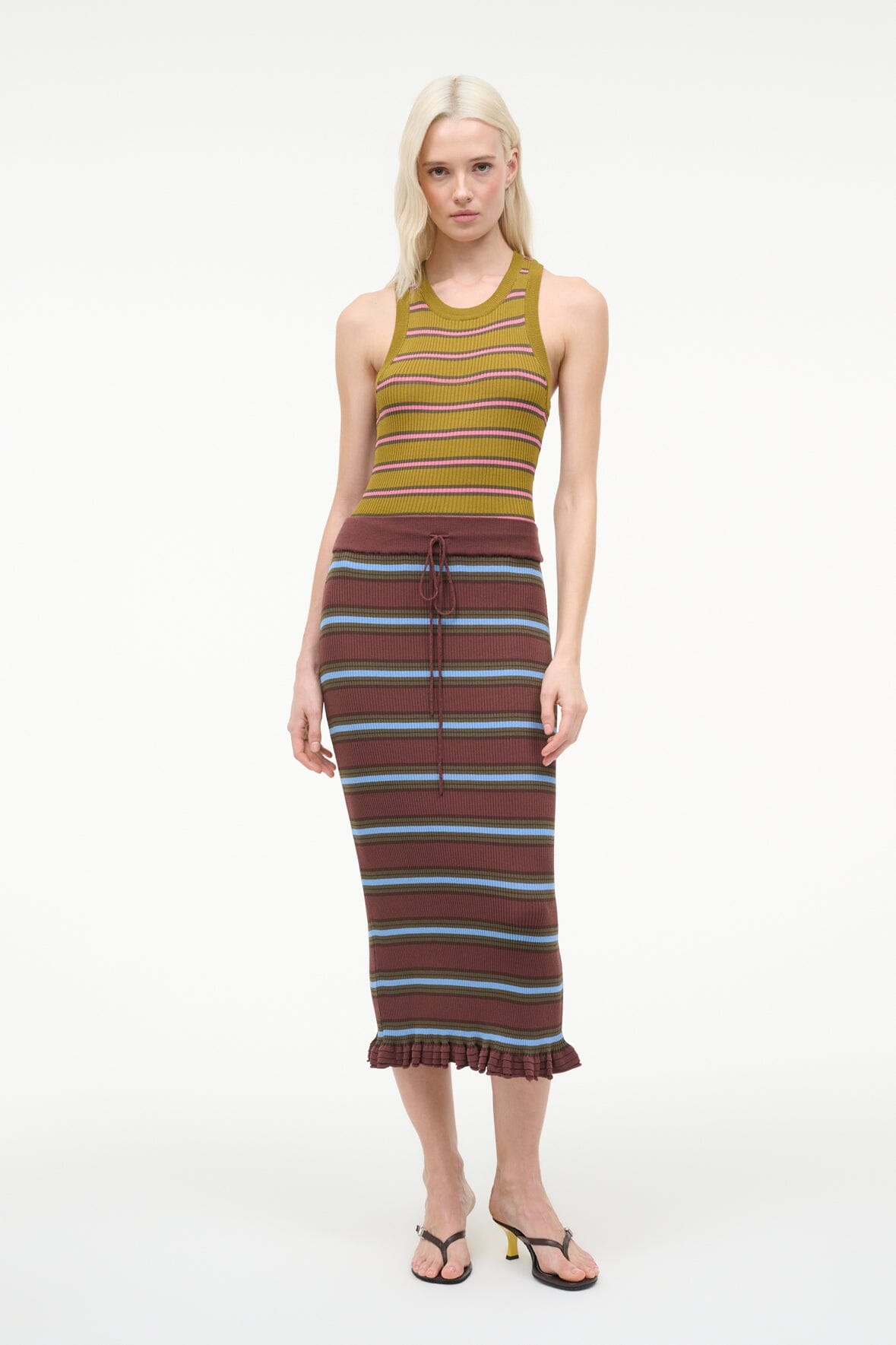 STAUD Sale Abbott Dress Redondo Stripe Multi