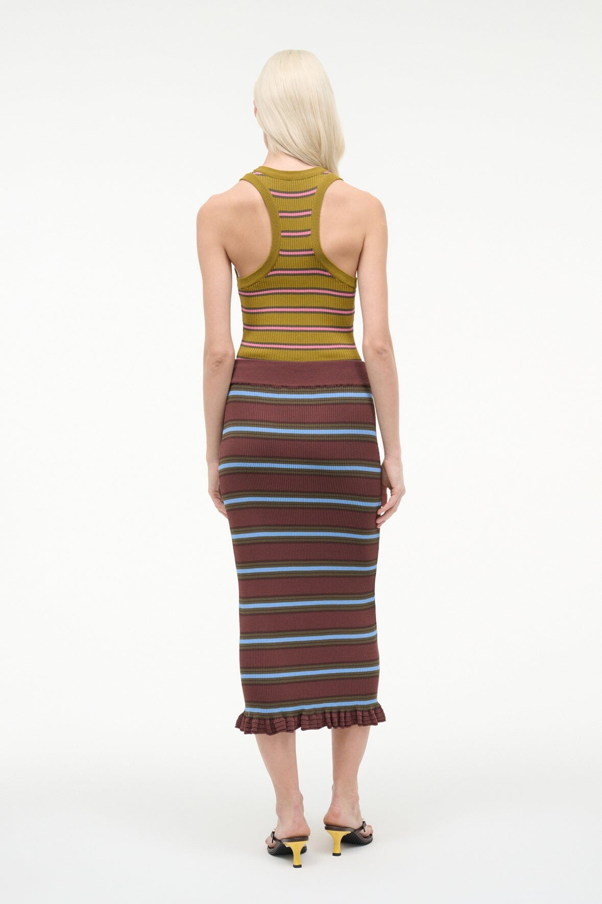 STAUD Sale Abbott Dress Redondo Stripe Multi