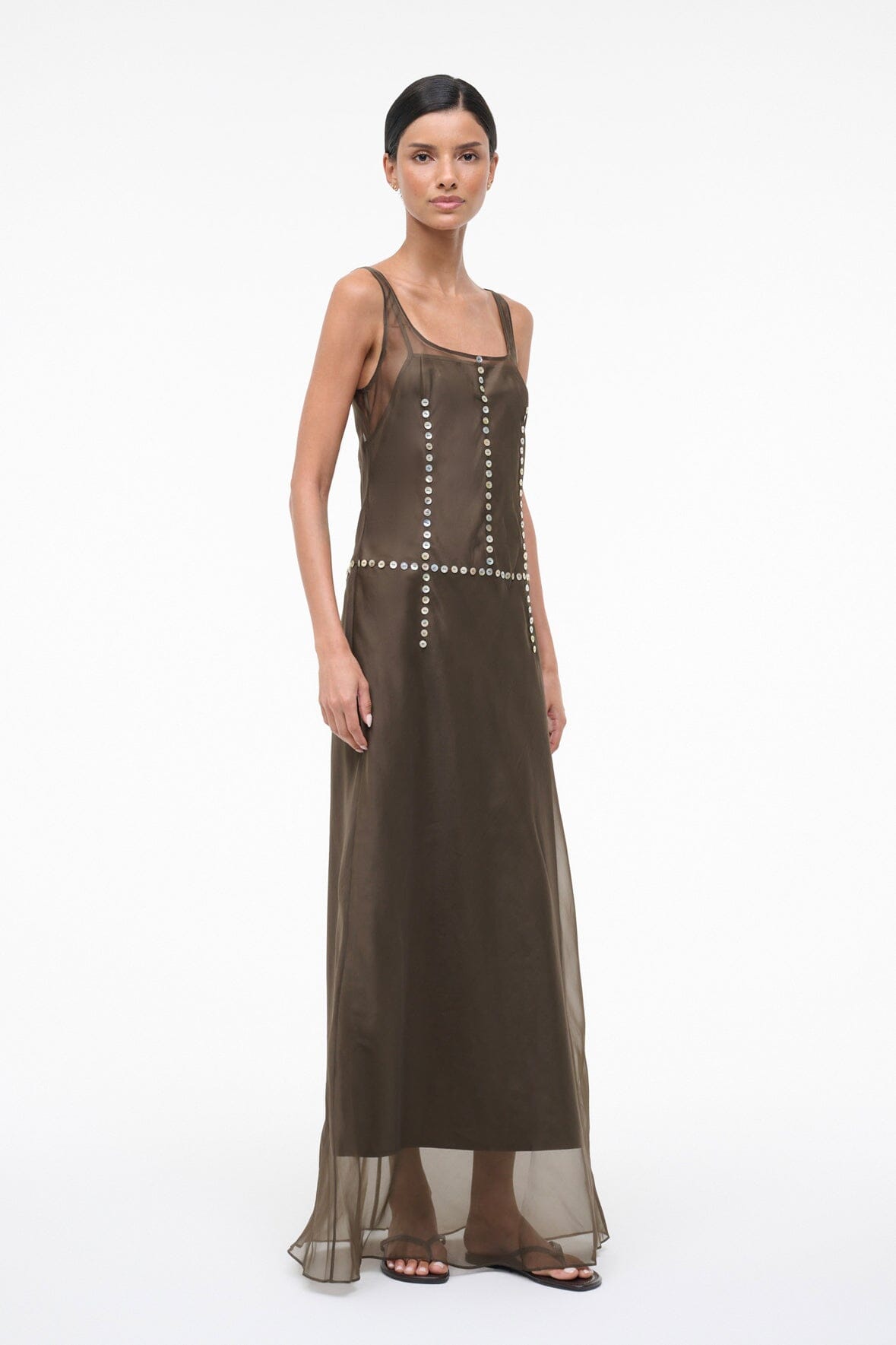 STAUD Sale Greta Silk Dress Soil