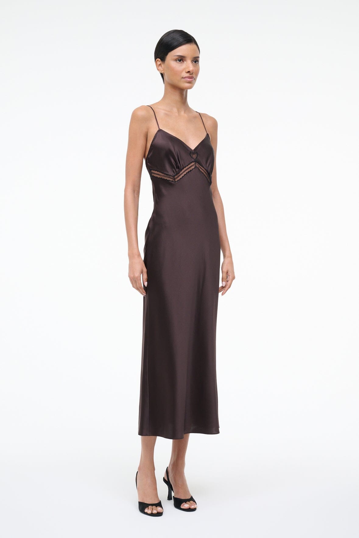 STAUD Sale Terra Silk Dress Earth