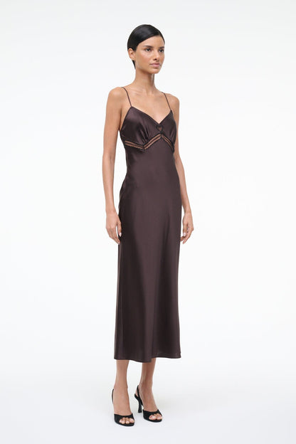 STAUD Sale Terra Silk Dress Earth